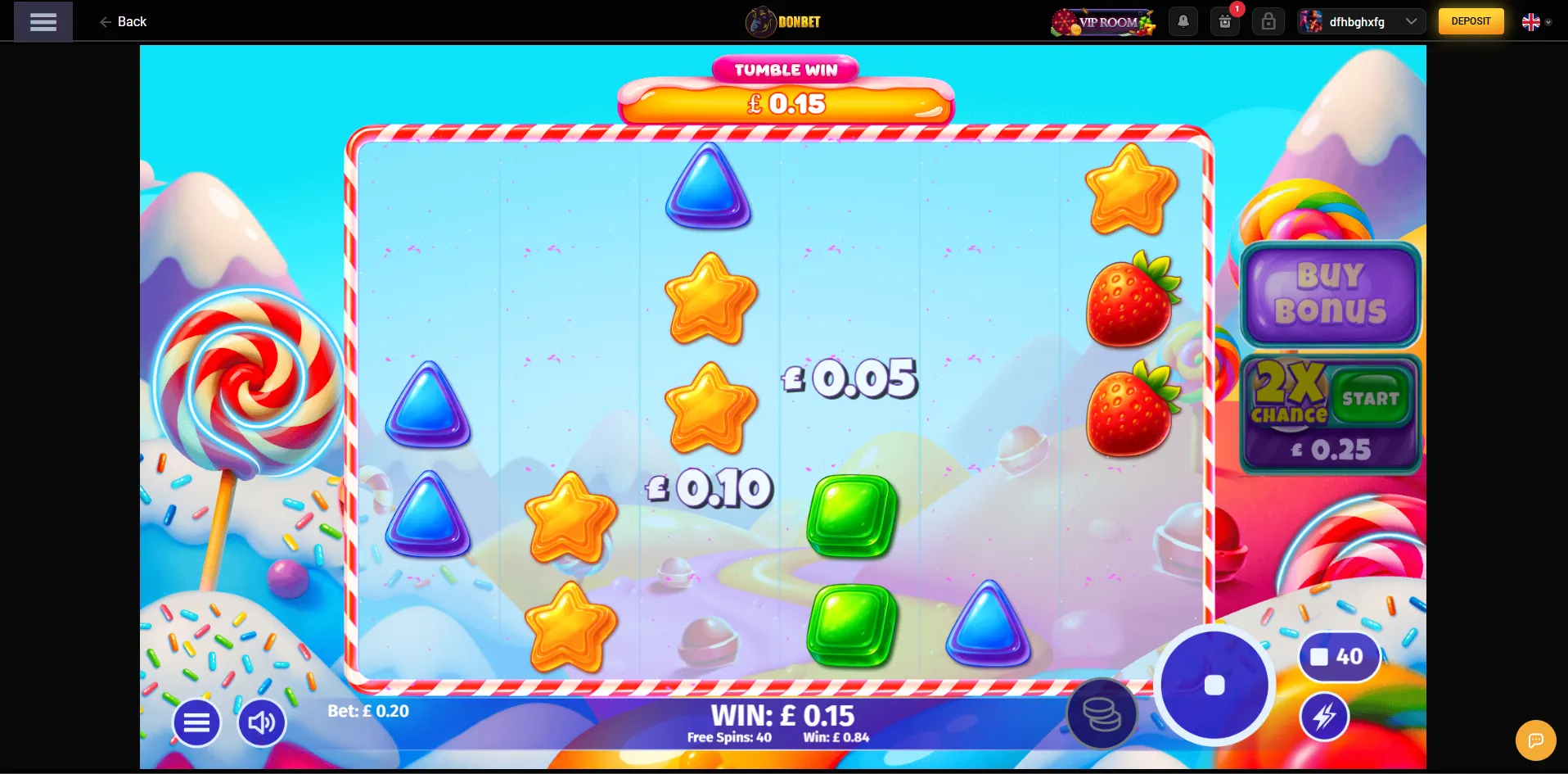 Sweet Bananas slot free spins round on Donbet