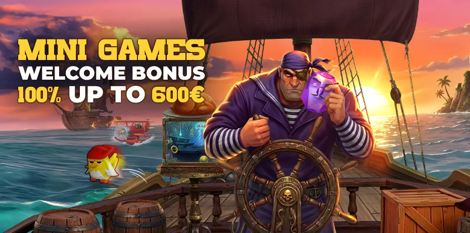 100% Mini Games Welcome Bonus up to 600 €/$