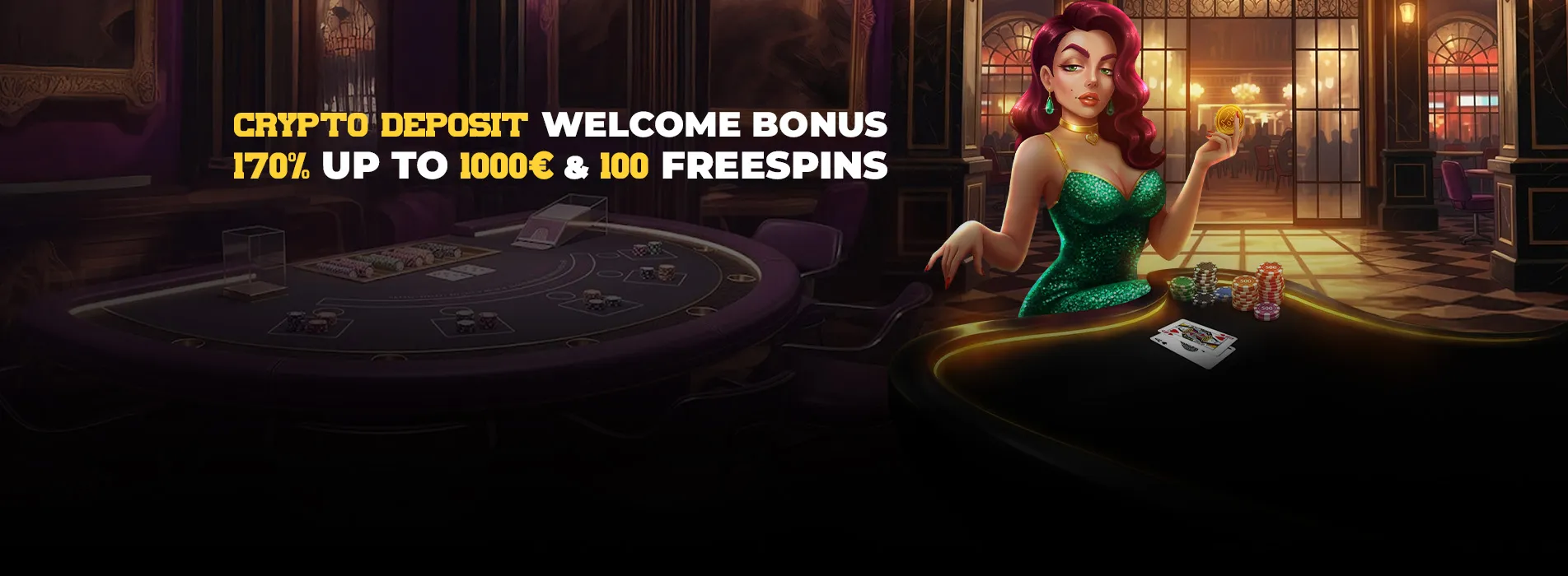 Donbet crypto deposit welcome bonus 170% up to 1000 EUR and 100 free spins